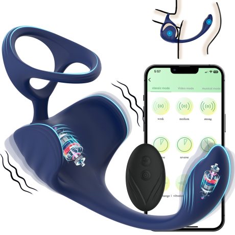 Ball & Anal Cock Ring - 9 Vibrations, App Control