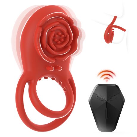Rose Cock Ring - 8 Vibrations