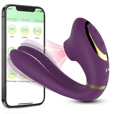 App-Controlled Dual Vibrator - 9 Suction + 9 Vibration Modes