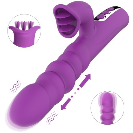 Tongue Telescopic Vibrator - 8 Thrusting + 5 Licking Modes
