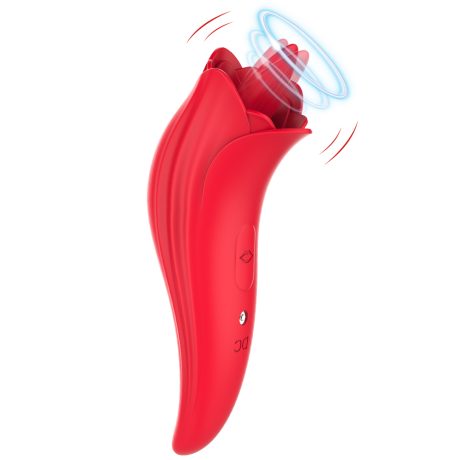 Rose Tongue Stimulator - 5 Vibration Modes, USB Magnetic Charging